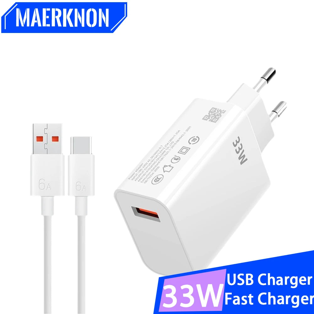 33W USB Phone Charge Adapter Quick Charge3.0 USB Wall Charger EU/US Plug For iPhone Xiaomi Samsung Huawei Phone Charging Adapter