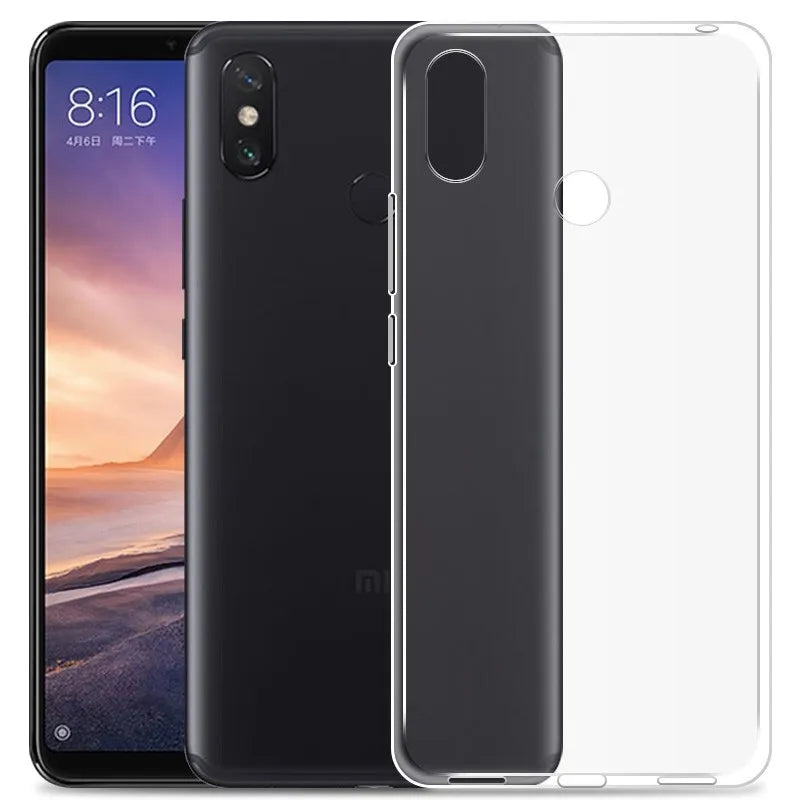 For Xiaomi Mi Max 3 Soft TPU Case Transparent Silicone Phone Case For Mi Max 2 ShockProof Safe Ultra Thin Clear Protective Cover