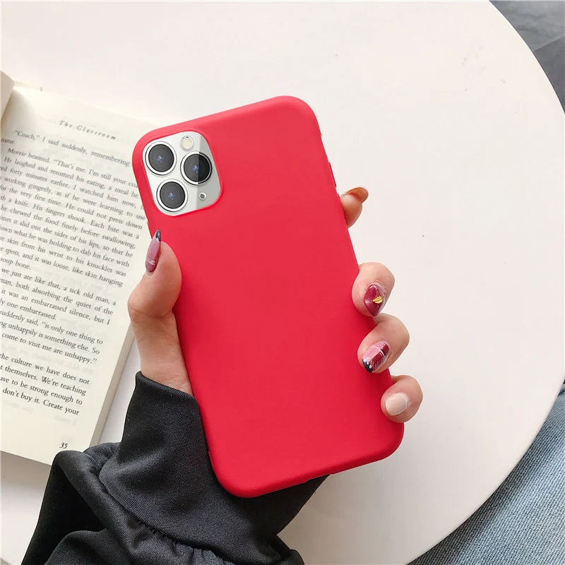 Candy Solid Color Phone Case For Samsung Galaxy A6 A8 Plus A7 A9 2018 A750 Coque Silicone Soft TPU Matte Cover