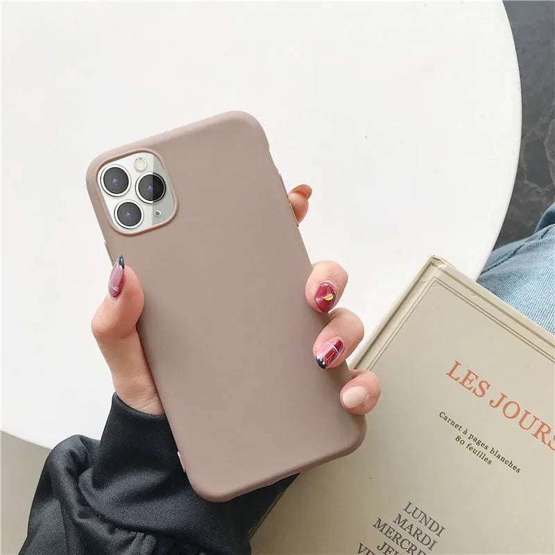 Candy Solid Color Phone Case For Samsung Galaxy A6 A8 Plus A7 A9 2018 A750 Coque Silicone Soft TPU Matte Cover