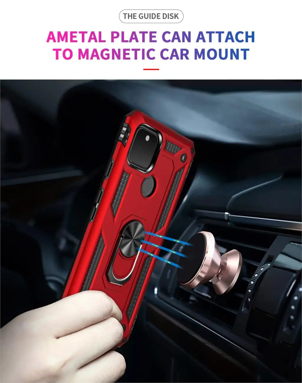 Shockproof Armor Phone Case For Google Pixel 4 4A 5 5G XL 3A Anti-Fall Magnetic Kickstand Finger Metal Ring Holder Back Cover