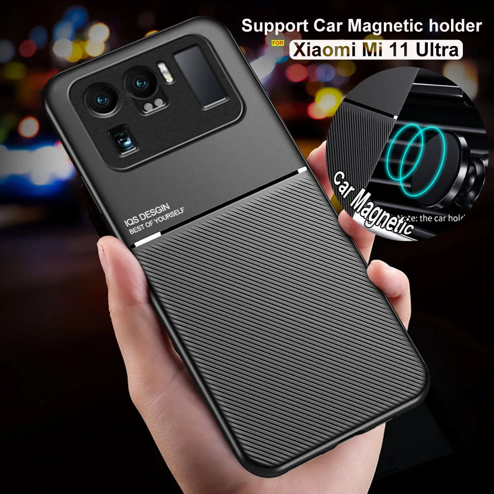 Car Magnetic Case For Xiaomi Mi 11 Ultra Case Shockproof TPU Soft Bumper Hard Case For Xiaomi Mi 11 Ultra Phone Case Mi11 cover