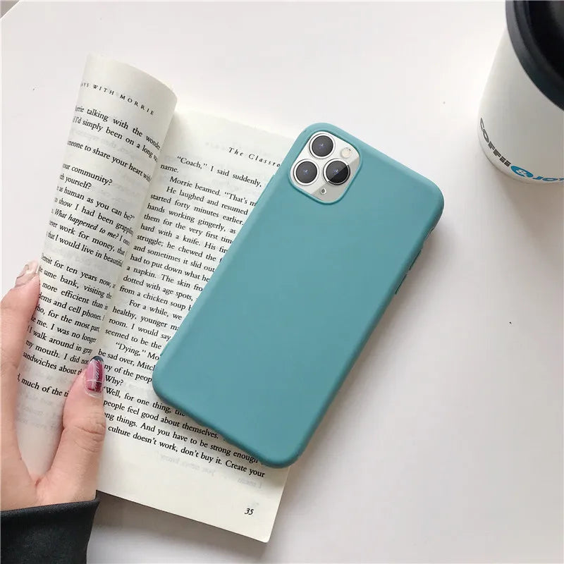 Candy Solid Color Phone Case For Samsung Galaxy A6 A8 Plus A7 A9 2018 A750 Coque Silicone Soft TPU Matte Cover