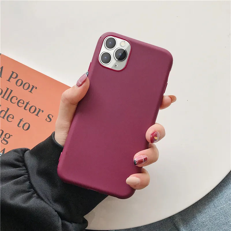 Candy Solid Color Phone Case For Samsung Galaxy A6 A8 Plus A7 A9 2018 A750 Coque Silicone Soft TPU Matte Cover