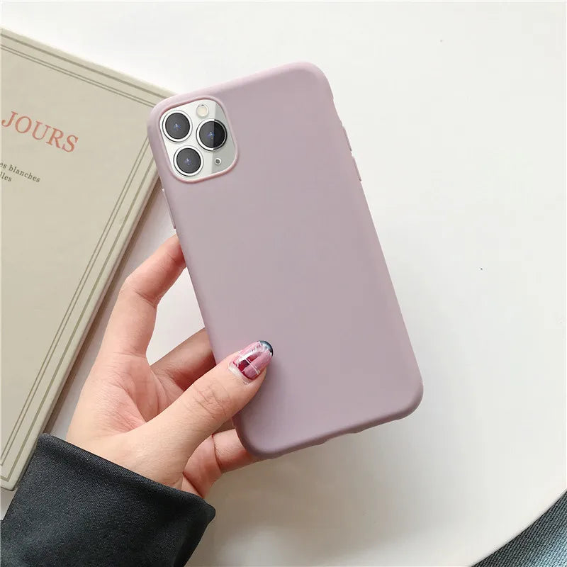 Candy Solid Color Phone Case For Samsung Galaxy A6 A8 Plus A7 A9 2018 A750 Coque Silicone Soft TPU Matte Cover