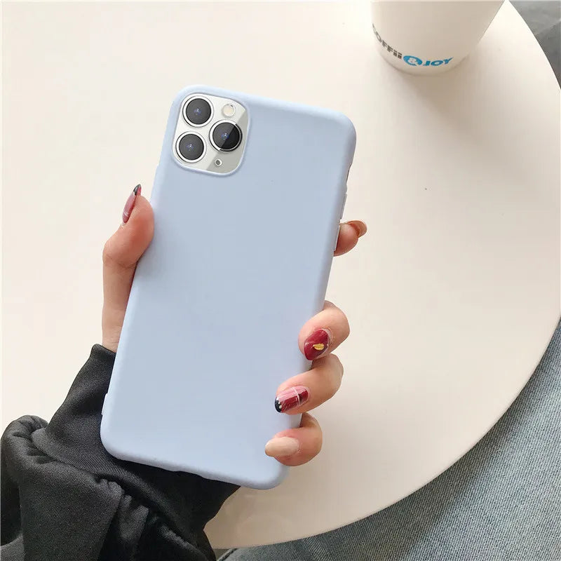 Candy Solid Color Phone Case For Samsung Galaxy A6 A8 Plus A7 A9 2018 A750 Coque Silicone Soft TPU Matte Cover