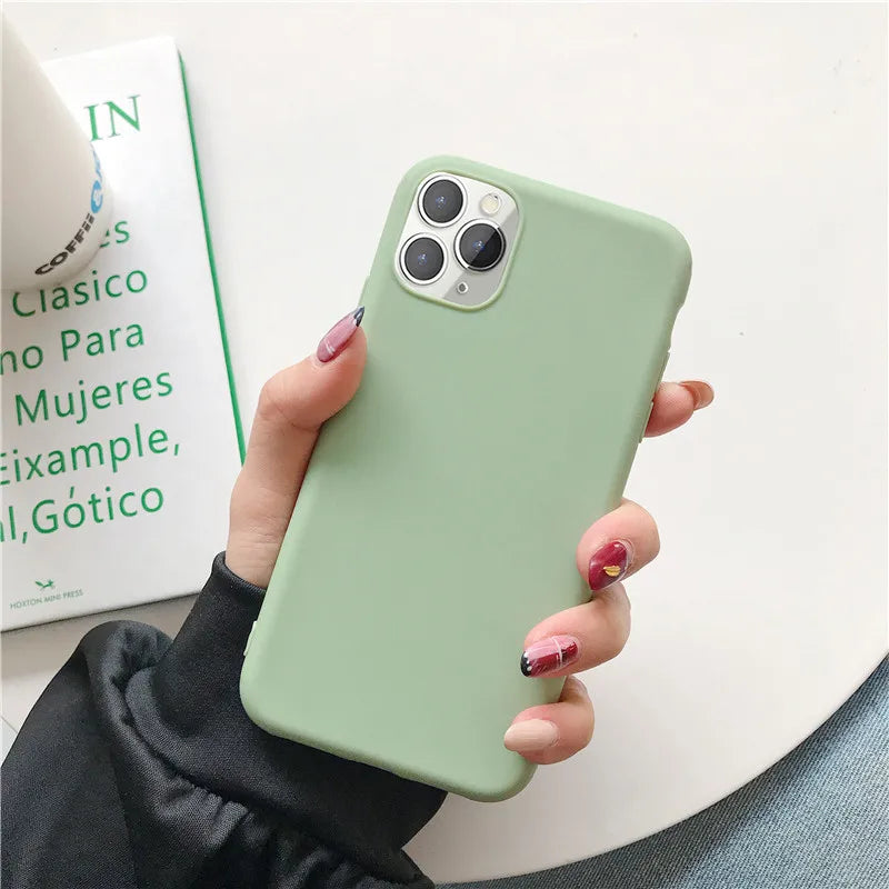 Candy Solid Color Phone Case For Samsung Galaxy A6 A8 Plus A7 A9 2018 A750 Coque Silicone Soft TPU Matte Cover