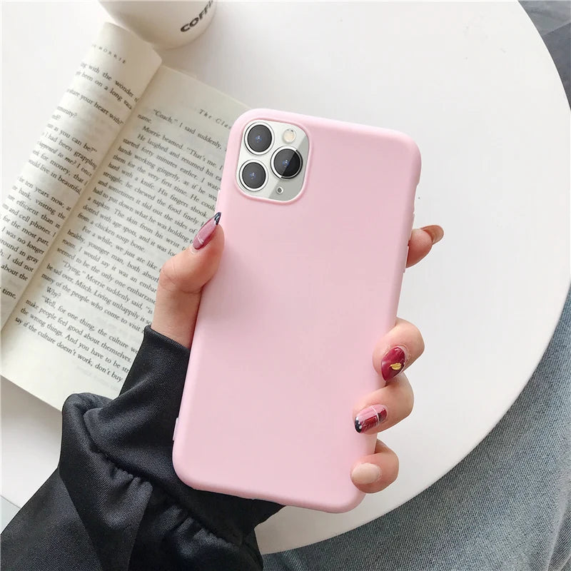 Candy Solid Color Phone Case For Samsung Galaxy A6 A8 Plus A7 A9 2018 A750 Coque Silicone Soft TPU Matte Cover