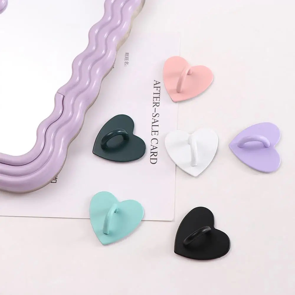 Colorful Keychain Hooks Phone Case Finger Ring Diy Phone Case Heart Finger Ring Phone Stand Holder Phone Charm Accessories