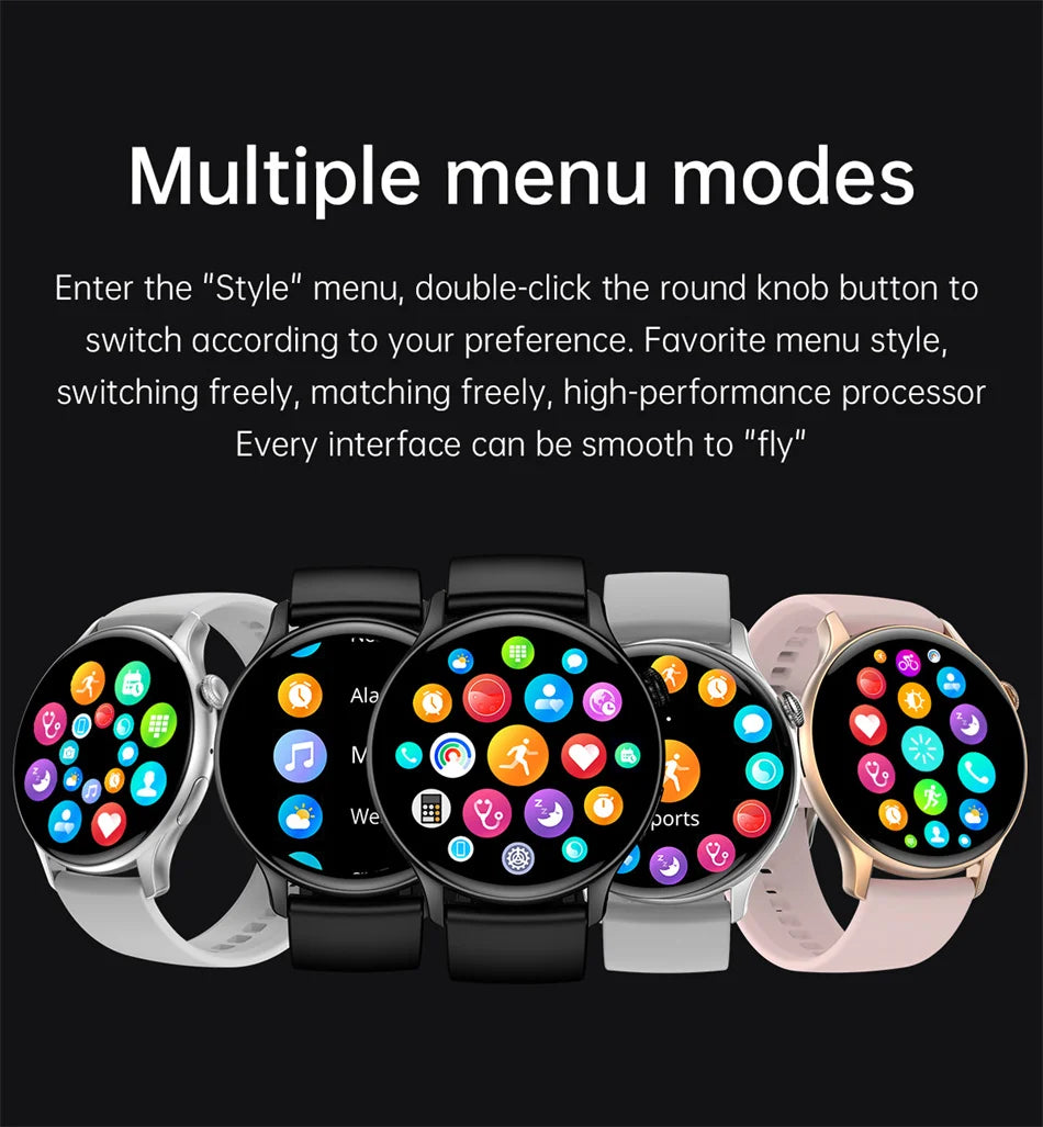 2024 New NFC Smart Watch Ladies 466*466 HD Screen Health Tracker Sports Voice Bluetooth Call Smartwatch Women For Huawei Xiaomi