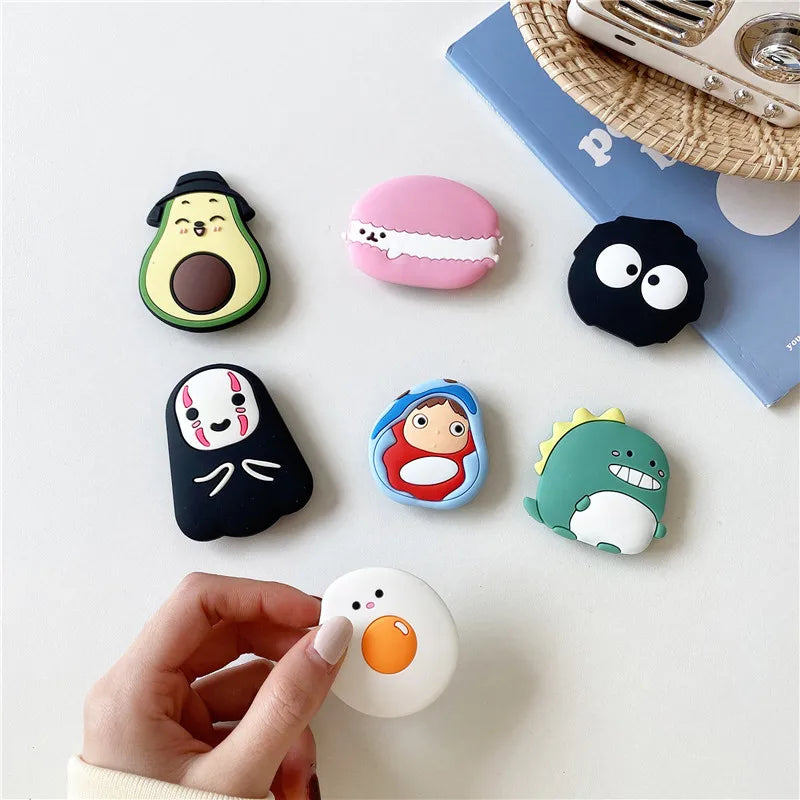 Luxury Cute Cartoon Phone Socket Ring Phone Holder For IPhone Mobile Phone Accessories Phone Stand Holder Car Mount Stand Socket