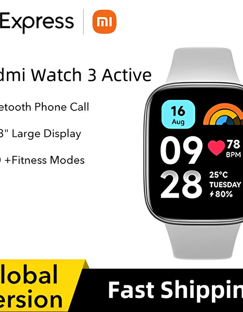 Load image into Gallery viewer, 2023 Global Version Xiaomi Redmi Watch 3 Active Bluetooth Phone Call 1.83&quot; Display 5ATM Waterproof Supports 100+ fitness modes
