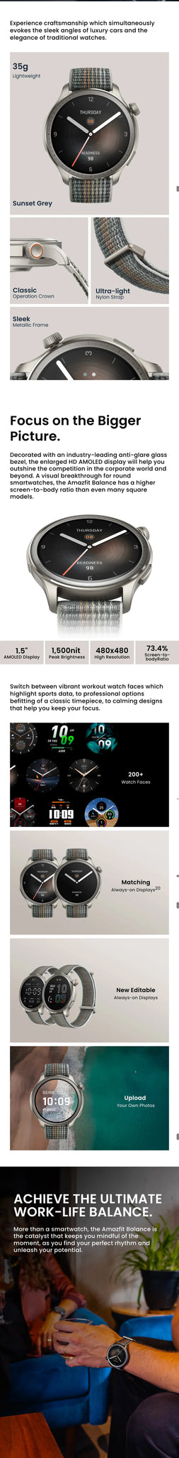 Global Amazfit Balance 46mm Smart Watch Dual-band GPS 150+ Sports Modes14 Days Battery Life Smartwatch For Android IOS Phone