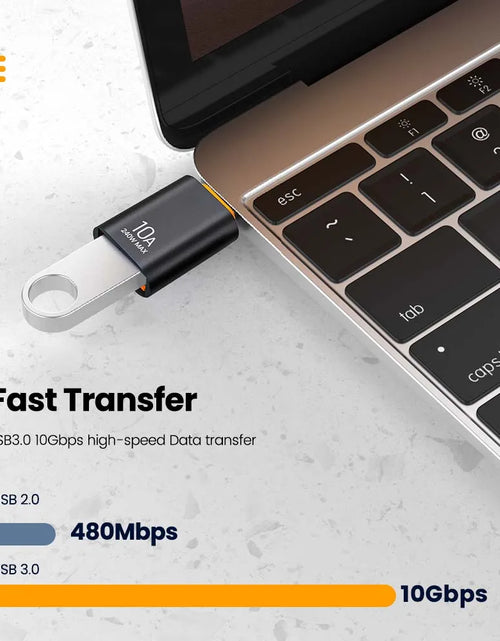 Load image into Gallery viewer, 10A 240W OTG Adapter Type C to USB 3.0 Mobile Phone USB Drive Converter For Macbook Oneplus Xiaomi SamsungPOCO Phone Accessories
