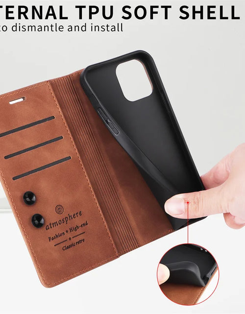 Load image into Gallery viewer, Mi 11Lite Suction Cup Case For Xiaomi 11 Lite 5G NE Leather Stand Book Cover For Xiaomi 11T Pro MI 11X Pro Etui Phone Flip Cases
