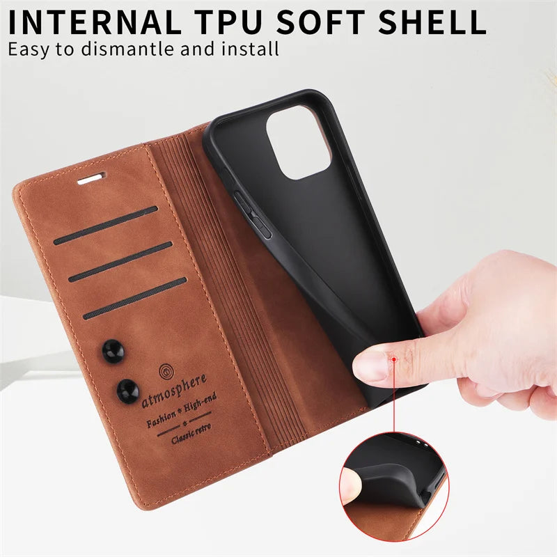 Mi 11Lite Suction Cup Case For Xiaomi 11 Lite 5G NE Leather Stand Book Cover For Xiaomi 11T Pro MI 11X Pro Etui Phone Flip Cases