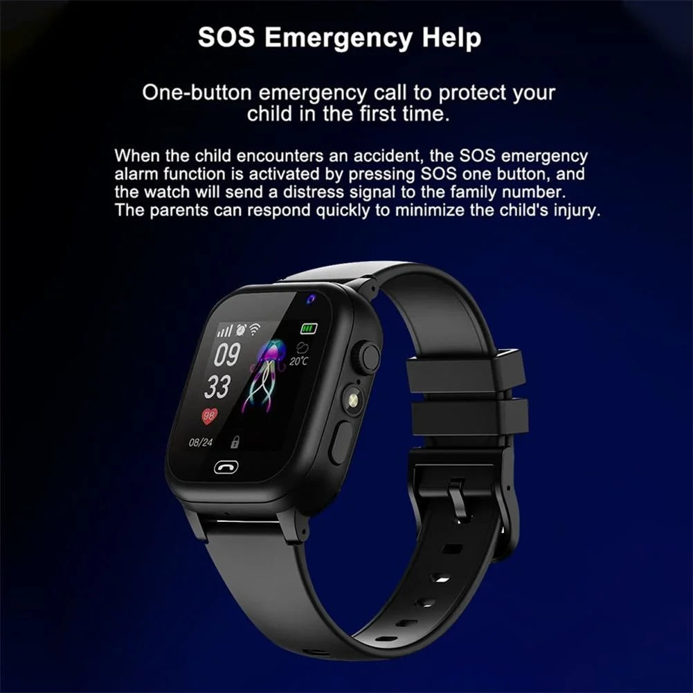 4G Kids Smart Phone Watch SOS Call LBS Tracker Location Sim Card Clock Camera Chat Waterproof Smartwatch Boys Girls Gifts