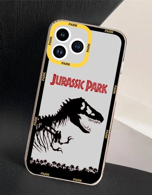 Load image into Gallery viewer, Jurassic Park Dinosaur World Phone Case For iPhone 11 12 Mini 13 14 Pro Max Transparent Shell
