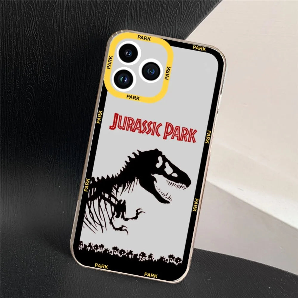 Jurassic Park Dinosaur World Phone Case For iPhone 11 12 Mini 13 14 Pro Max Transparent Shell