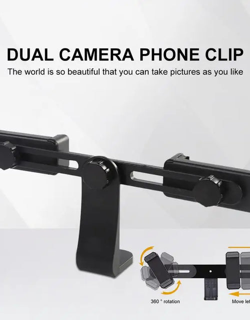 Load image into Gallery viewer, Dual Camera Phone Holder Plastic Mobile Phone Stabilizer Clip 360 Degree Rotating Outdoor Phone Holder For Live Broadcast Supple
