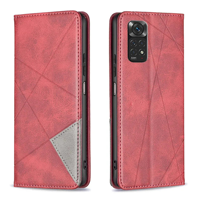 On For Redmi Note 12S Case Magnetic Wallet Leather Flip Phone Cover For Xiaomi Redmi 12 Note 12 Turbo Note 12 Pro 5G Coque Funda