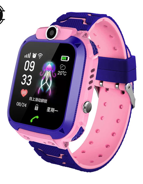 Load image into Gallery viewer, New Q12 Waterproof Children&#39;s Smart Watch Sim Card LBS Location Tracker Voice Chat Flashlight Children&#39;s Smart Phone Watch reloj
