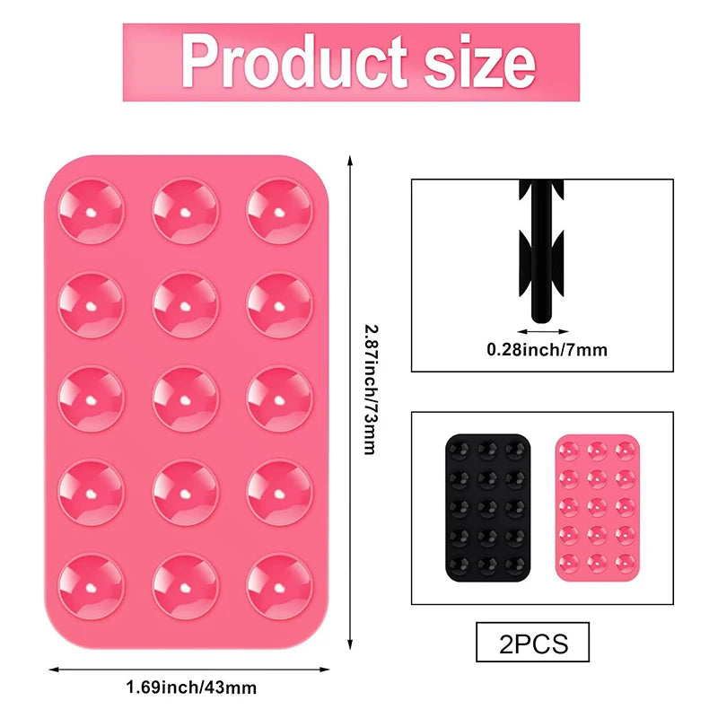 Suction Cup Wall Stand Mat Multifunctional Silicone Square Phone Double-Sided Case Anti-Slip Holder Mount Sucker Pad