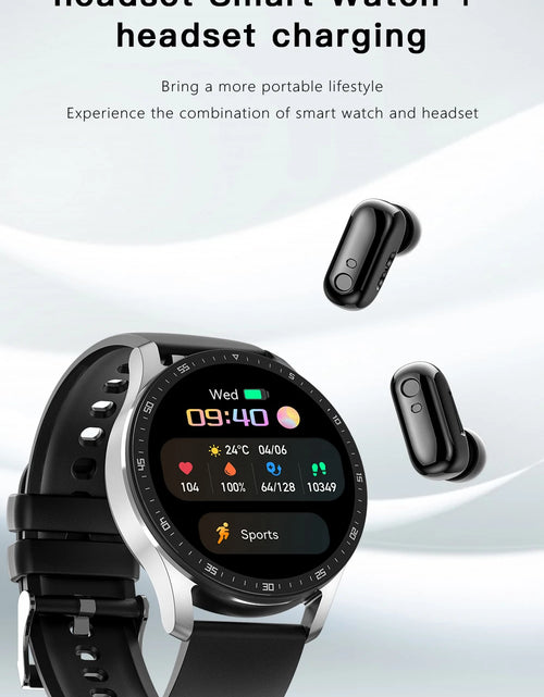 Load image into Gallery viewer, GEJIAN X7 Headset Smart Watch TWS Two In One Wireless Bluetooth Dual Headset Call Health Blood Pressure Sport Music Smartwatch
