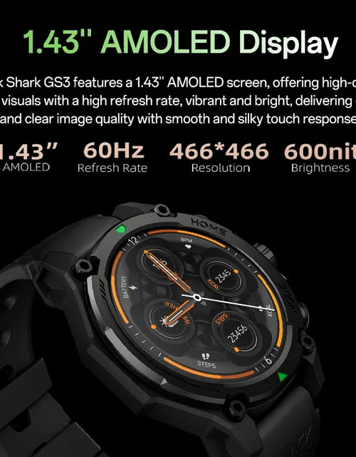 Load image into Gallery viewer, [World Premiere]Blackshark GS3 Smart Watch Global Version 1.43&quot;AMOLED Display GPS Satellite Positioning 21 Day Battery Life 5ATM
