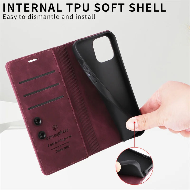 Mi 11Lite Suction Cup Case For Xiaomi 11 Lite 5G NE Leather Stand Book Cover For Xiaomi 11T Pro MI 11X Pro Etui Phone Flip Cases