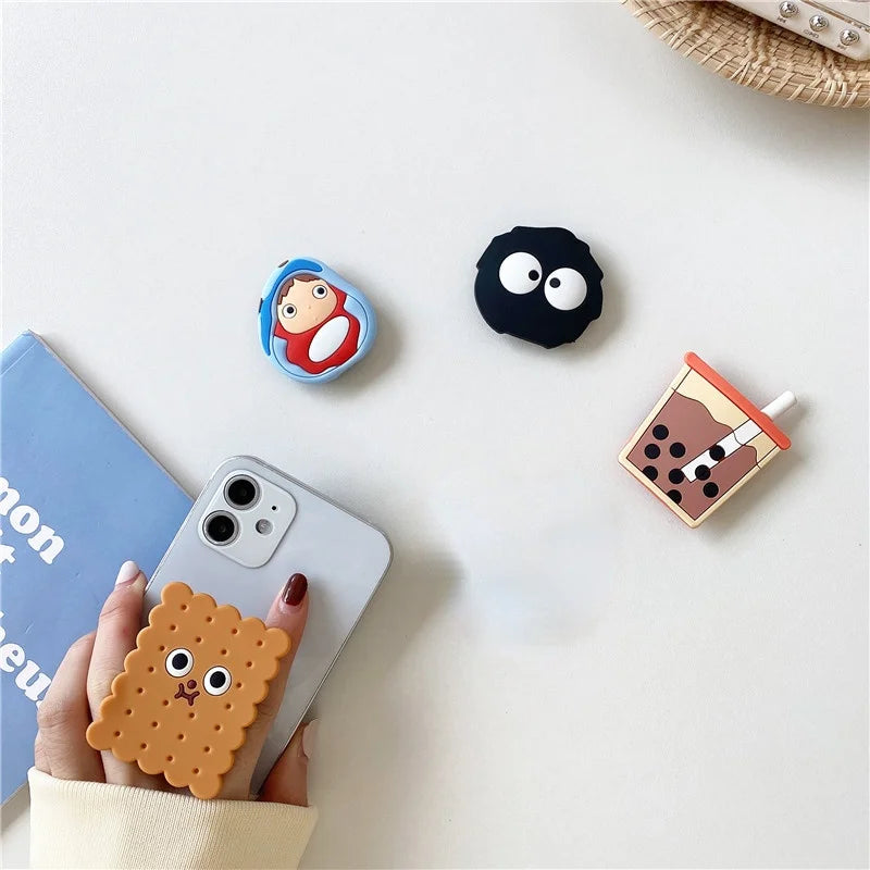 Luxury Cute Cartoon Phone Socket Ring Phone Holder For IPhone Mobile Phone Accessories Phone Stand Holder Car Mount Stand Socket