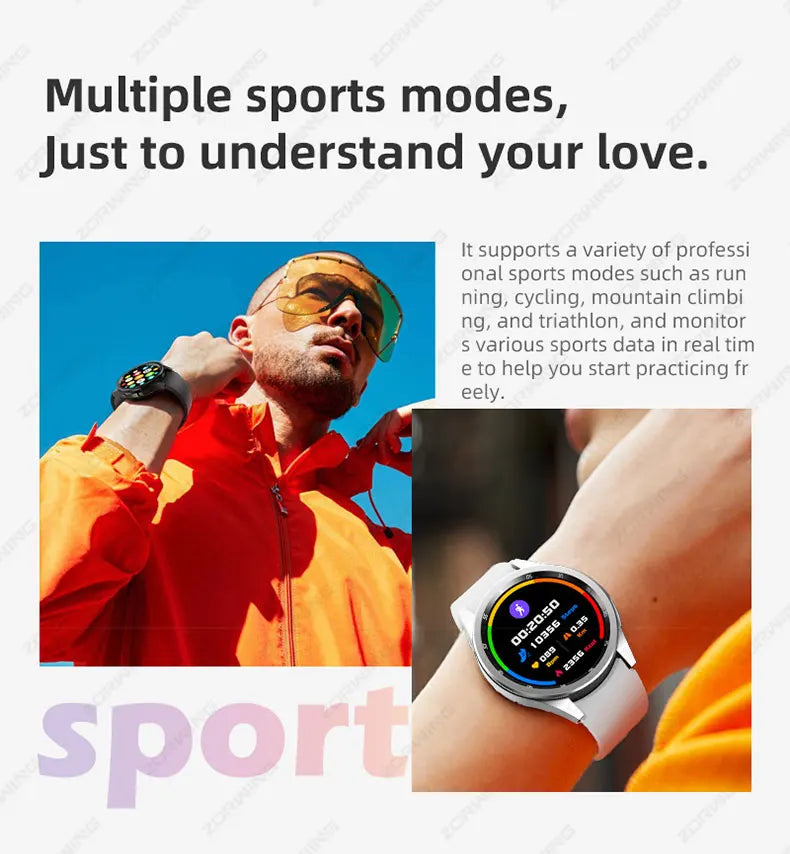 JS Watch 6 Max Classic AMOLED Smart Watch Men Women Rotating Bezel Heart Rate Blood Pressure Compass Sport Modes Smartwatch New