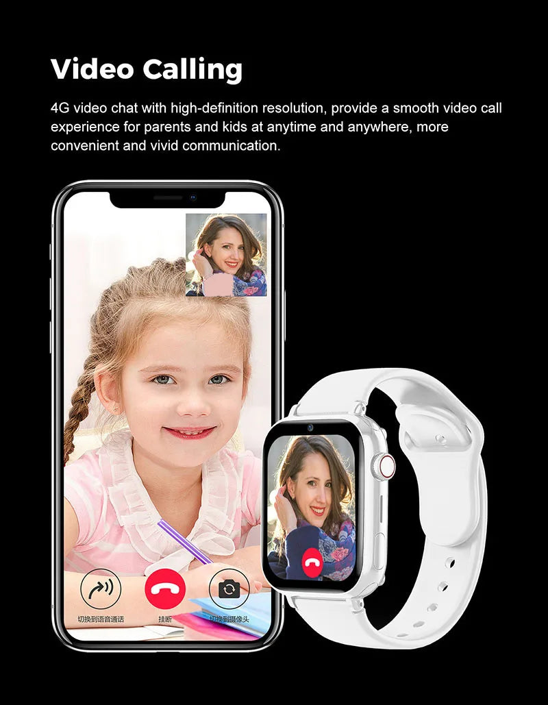 Xiaomi Mijia Kids 4G Smart Watch SOS GPS Location Tracker Video Call Chat Camera Sim Card Waterproof Smartwatch for Children