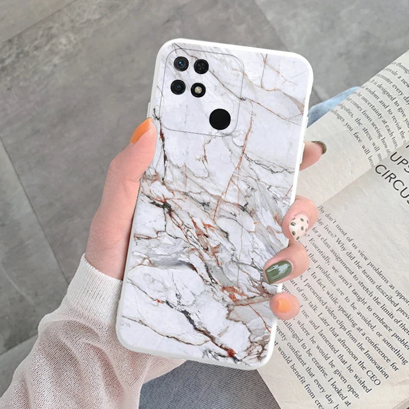 Marble Pattern Phone Case For Redmi 10C 10 C Protective Cover Case Pink Gold Marble Soft Silicone Funda For Xiaomi Redmi 10C