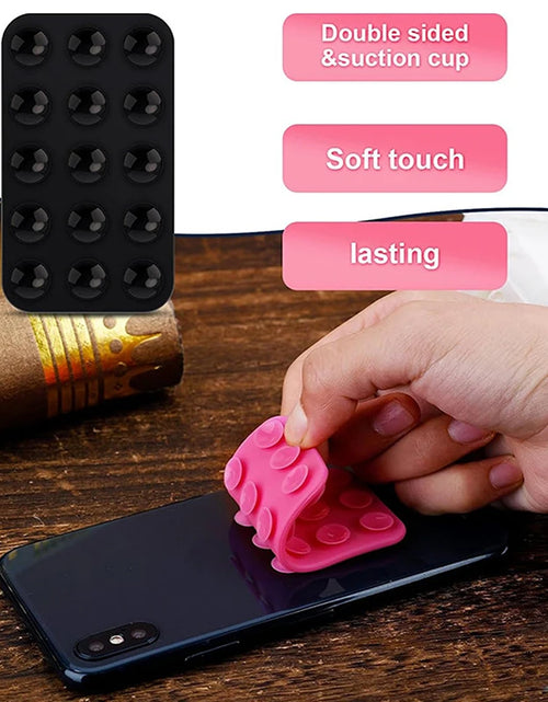 Load image into Gallery viewer, Suction Cup Wall Stand Mat Multifunctional Silicone Square Phone Double-Sided Case Anti-Slip Holder Mount Sucker Pad
