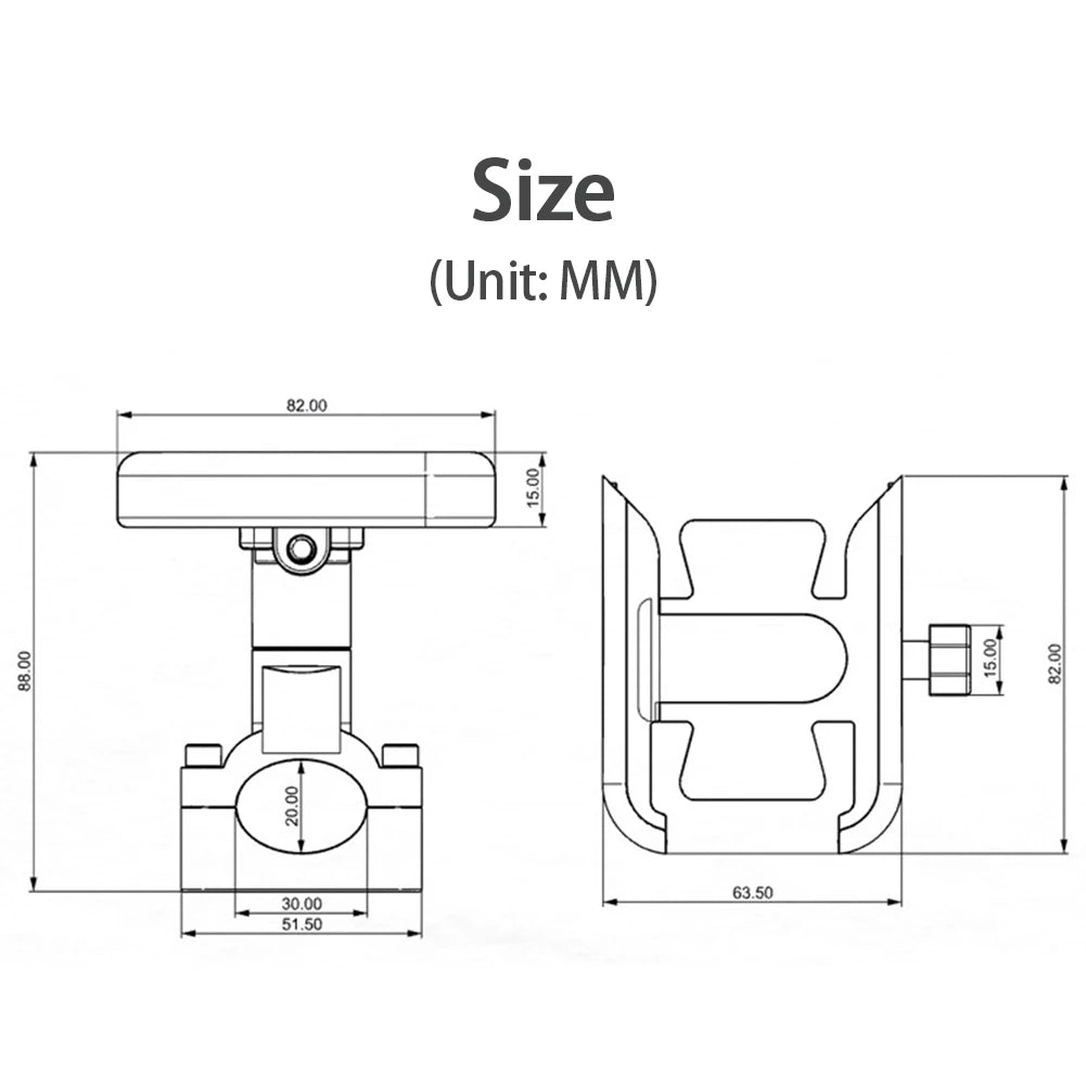 Phone Holder Motorcycle Aluminum Alloy Sturdy Mount Base Rotation For 4.0''-7.0'' Smart Devices 20-30mm Handlebar