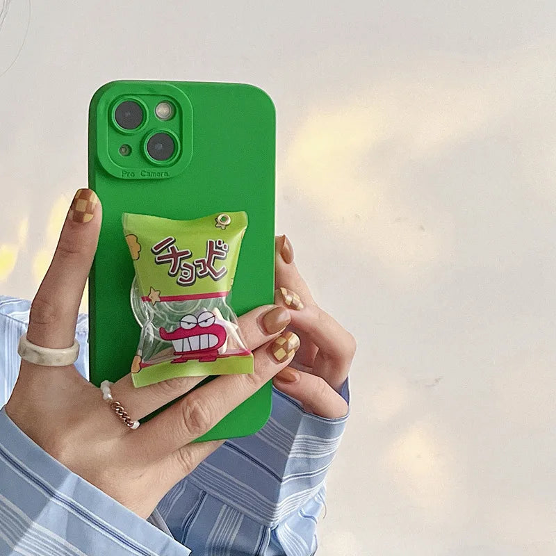 GripTok Snack Bag Mobile Phone Fondant Bracket for iPhone 14Inflatable Packaging Korea Bear Gummy Holder Cell Phone Accessories