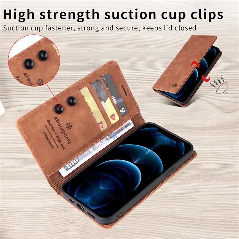 Mi 11Lite Suction Cup Case For Xiaomi 11 Lite 5G NE Leather Stand Book Cover For Xiaomi 11T Pro MI 11X Pro Etui Phone Flip Cases