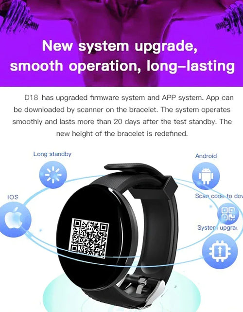 Load image into Gallery viewer, D18 circular color screen smartwatch with multiple sports modes, call information reminders, photos, music, smart wristband
