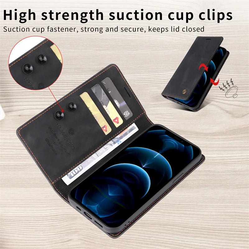 Mi 11Lite Suction Cup Case For Xiaomi 11 Lite 5G NE Leather Stand Book Cover For Xiaomi 11T Pro MI 11X Pro Etui Phone Flip Cases