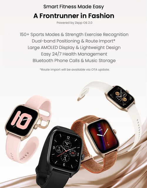 Load image into Gallery viewer, New Amazfit GTS 4 Large AMOLED Display 43mm Smartwatch 150+ Sports Modes Smart Watch Bluetooth Phone Calls For Android IOS
