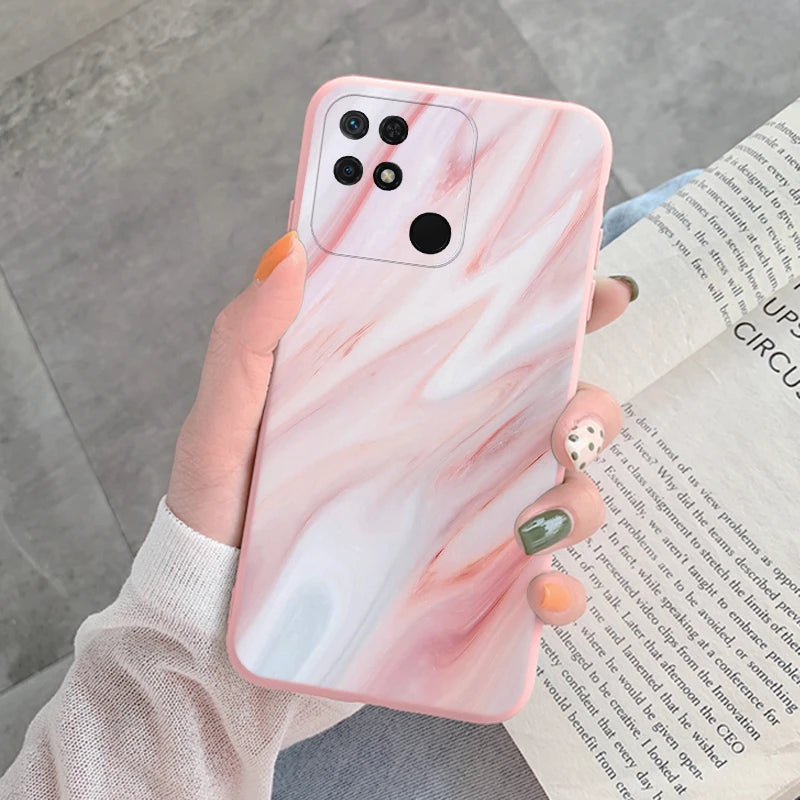 Marble Pattern Phone Case For Redmi 10C 10 C Protective Cover Case Pink Gold Marble Soft Silicone Funda For Xiaomi Redmi 10C