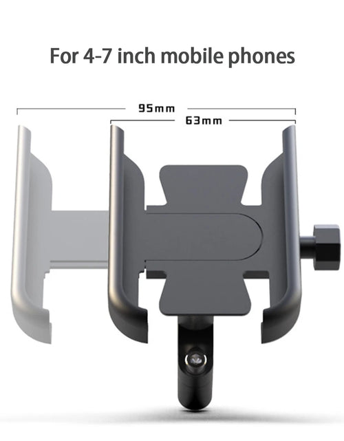 Load image into Gallery viewer, Phone Holder Motorcycle Aluminum Alloy Sturdy Mount Base Rotation For 4.0&#39;&#39;-7.0&#39;&#39; Smart Devices 20-30mm Handlebar
