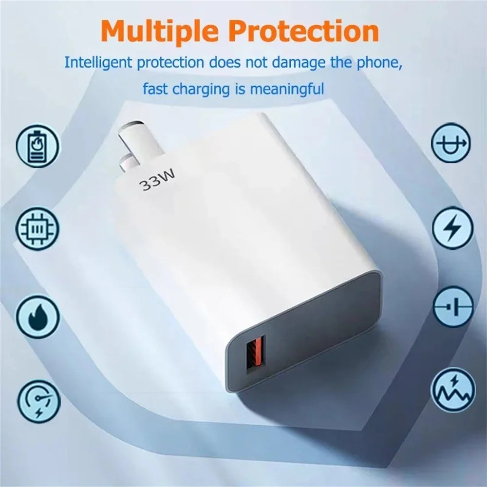 33W USB Phone Charge Adapter Quick Charge3.0 USB Wall Charger EU/US Plug For iPhone Xiaomi Samsung Huawei Phone Charging Adapter