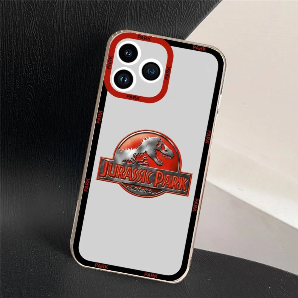 Jurassic Park Dinosaur World Phone Case For iPhone 11 12 Mini 13 14 Pro Max Transparent Shell