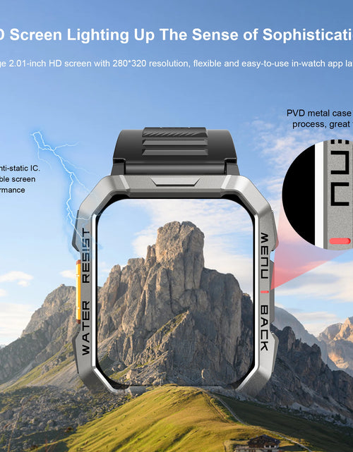 Load image into Gallery viewer, Blackview W60 2024 New Smartwatch 2.01&#39;&#39; HD Display TFT Rugged Smart Watch for Outdoor With Emergency Lighting Bluetooth Calling
