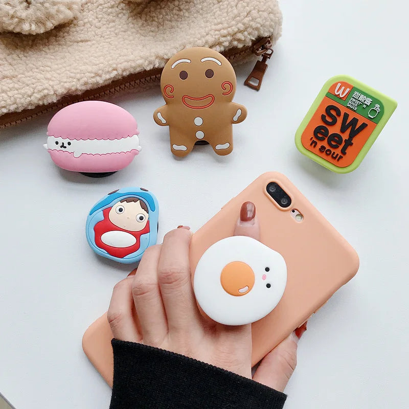 Luxury Cute Cartoon Phone Socket Ring Phone Holder For IPhone Mobile Phone Accessories Phone Stand Holder Car Mount Stand Socket