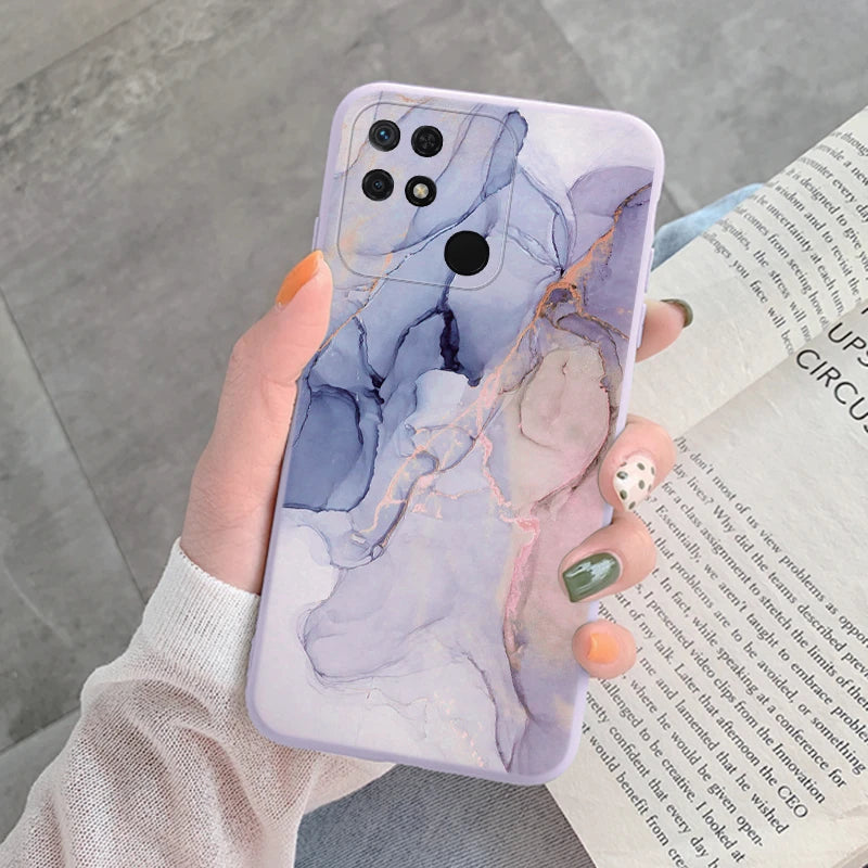 Marble Pattern Phone Case For Redmi 10C 10 C Protective Cover Case Pink Gold Marble Soft Silicone Funda For Xiaomi Redmi 10C