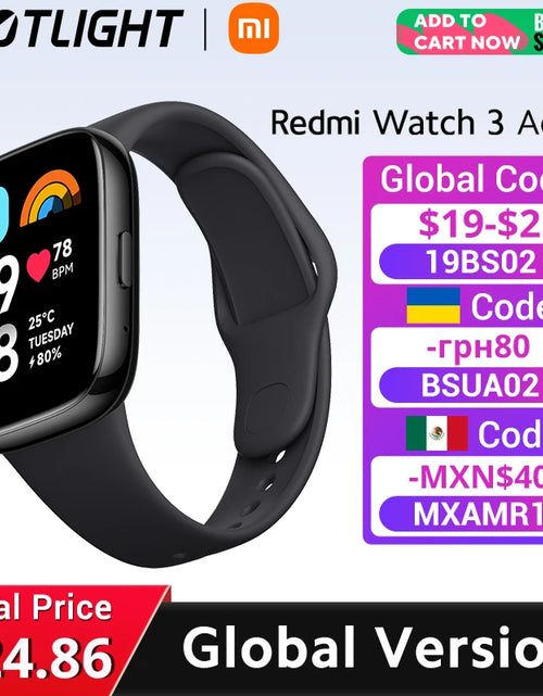 Load image into Gallery viewer, [World Premiere] Global Version Xiaomi Redmi Watch 3 Active Bluetooth Call 12 Days Battery 1.83&#39;&#39; LCD Display 5ATM Waterproof
