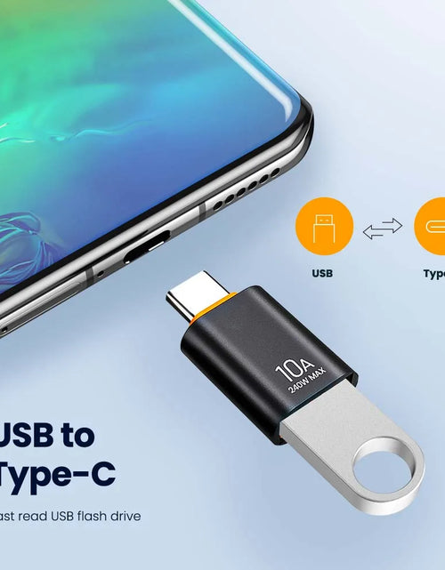 Load image into Gallery viewer, 10A 240W OTG Adapter Type C to USB 3.0 Mobile Phone USB Drive Converter For Macbook Oneplus Xiaomi SamsungPOCO Phone Accessories
